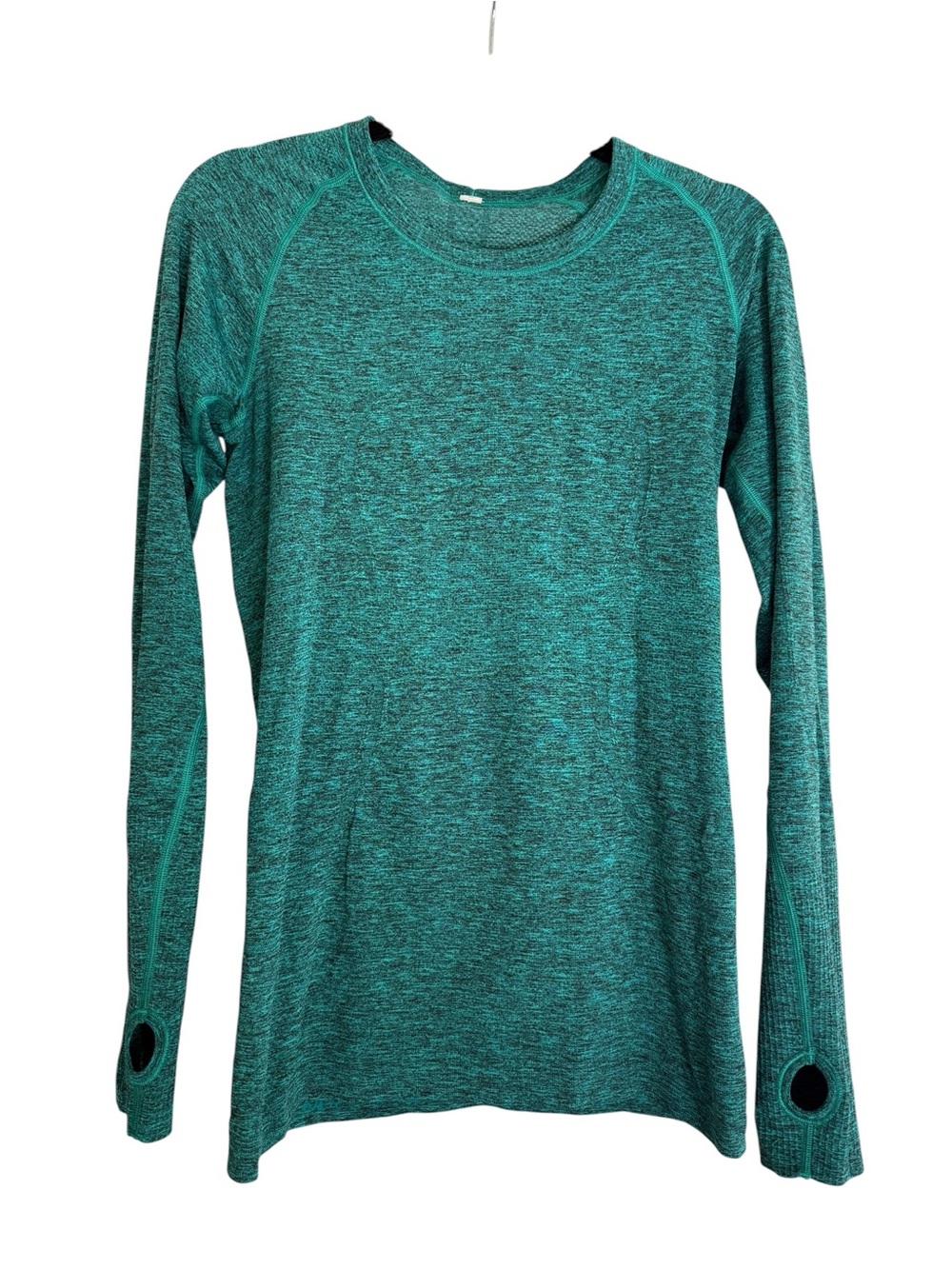 Lululemon Seamless Long Sleeve Running Top Thumbholes Heathered Teal Size 8